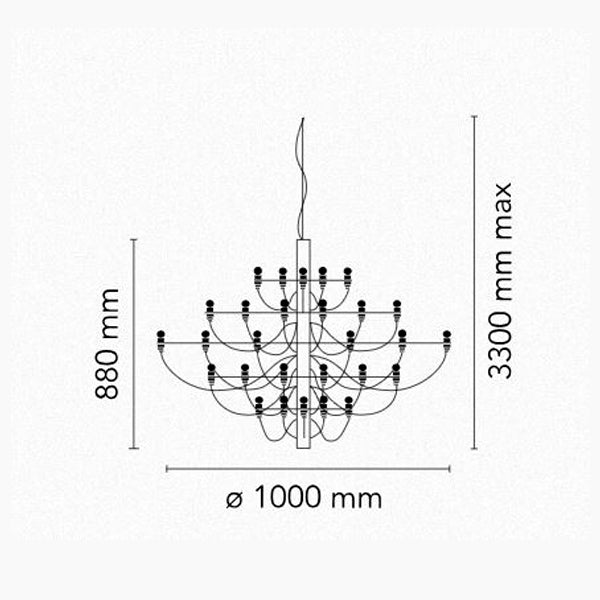 Flos - 2097 50 luci lampada a sospensione designer Gino Sarfatti