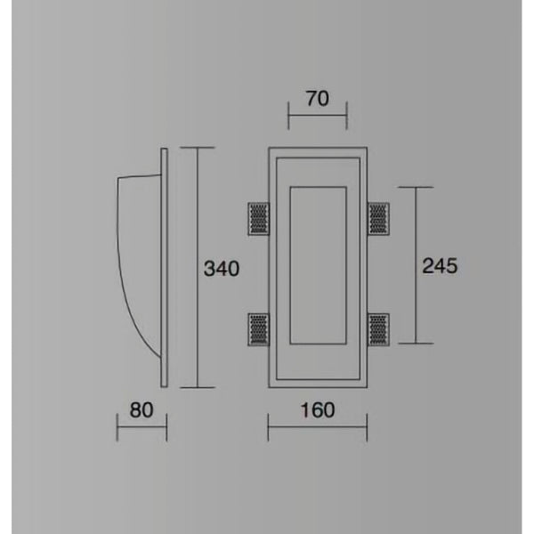 Lampada Segnapasso di Grandi Dimensioni in Gesso per cartongesso e muratura 843 – ISYLUCE | Design Moderno e Architettonico