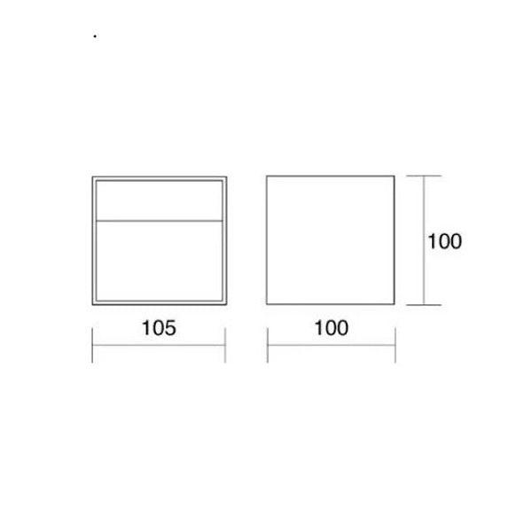 ISYLUCE Cubo – Applique da Esterno a Doppia Emissione, LED 3000K, Alluminio, 4 Colori