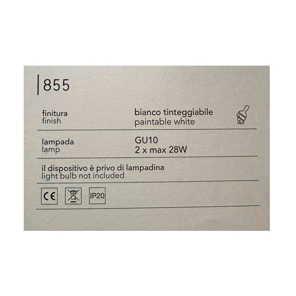 Applique da Parete Doppia Emissione in Gesso Verniciabile 855 – ISYLUCE | Design Moderno a Luce Su e Giù