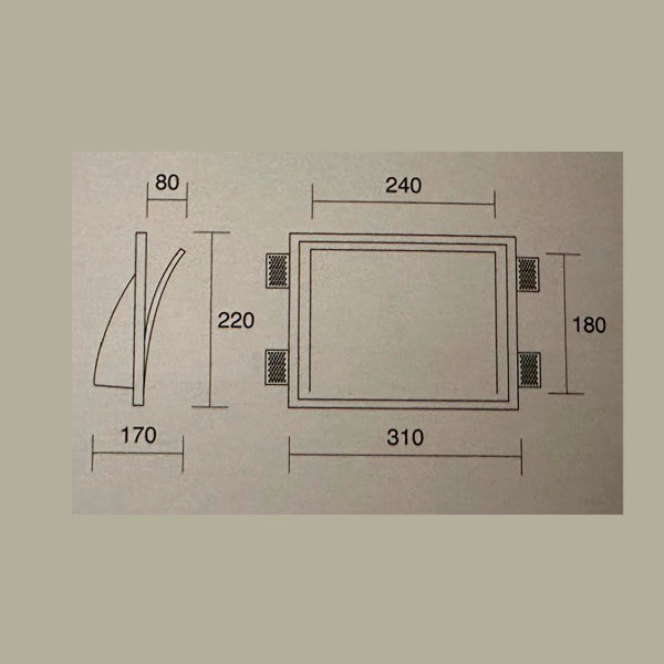 Applique da Incasso Totale in Gesso Verniciabile 845 – ISYLUCE | Luce Indiretta e Design Architettonico