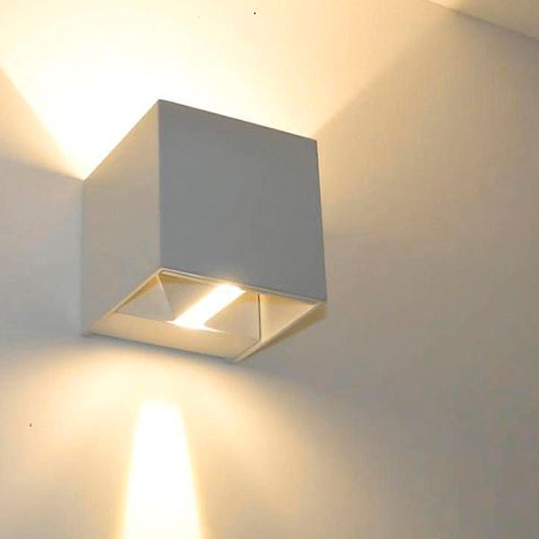 ISYLUCE Cubo – Applique da Esterno a Doppia Emissione, LED 3000K, Alluminio, 4 Colori