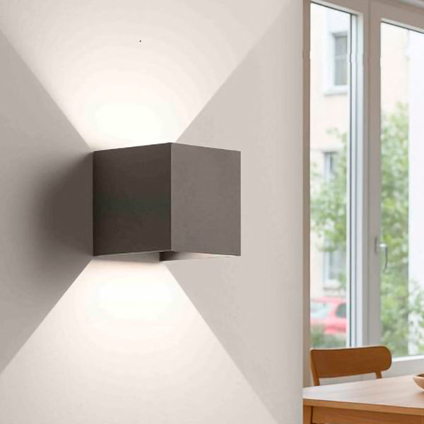 ISYLUCE Cubo 16 V – Applique da Esterno a Doppia Emissione, LED , Alluminio, 4 Colori
