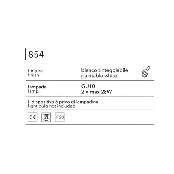 Applique da Parete Doppia Emissione in Gesso Verniciabile 854 – ISYLUCE | Design Moderno a Luce Su e Giù