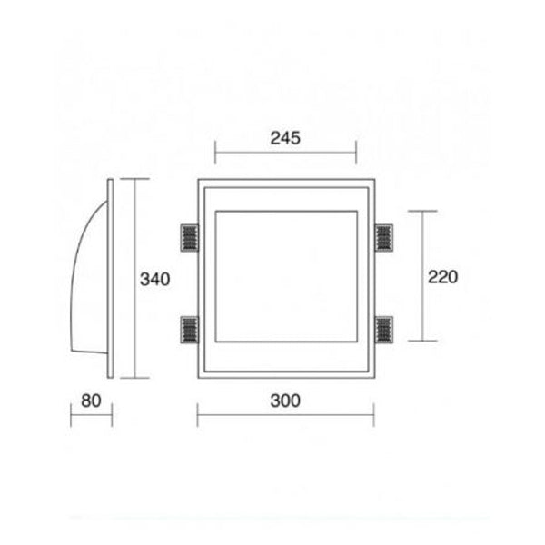 Applique da Incasso Totale in Gesso Verniciabile 844 – ISYLUCE | Luce Indiretta e Design Architettonico