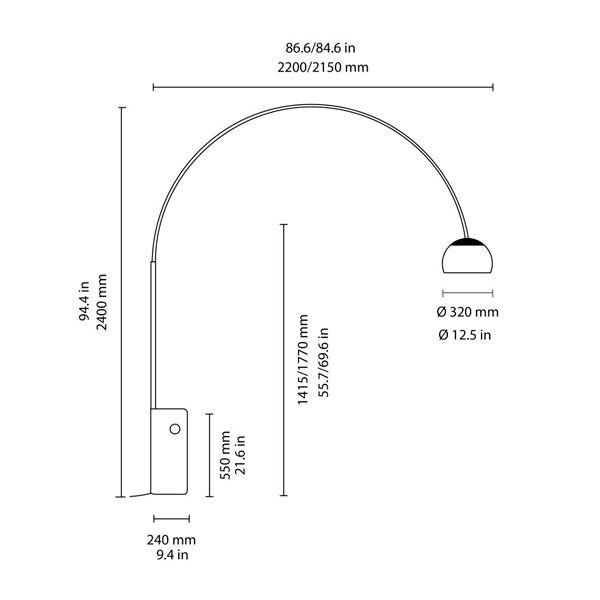 Lámpara de pie Flos Arco - Diseño icónico de Achille y Pier Giacomo Castiglioni