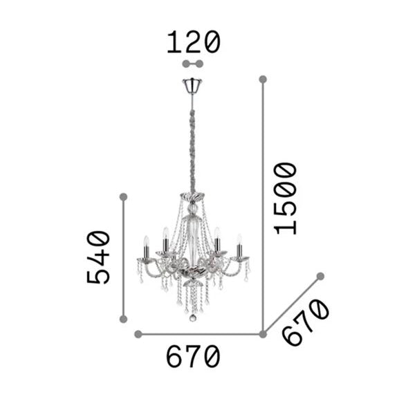 Idea Lux - Amadeus lampada a sospensione in vetro soffiato stile classico