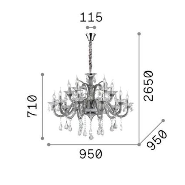 Idea Lux - Colossal sospensione in vetro soffiato stile classico