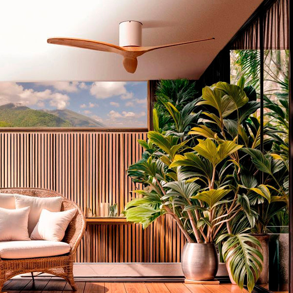 Ventilatore di design con luce LED e pale in legno massello – Eleganza, Comfort e Silenzio in un unico oggetto