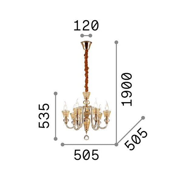 Idea Lux - Strauss lampada a sospensione in vetro soffiato stile classico