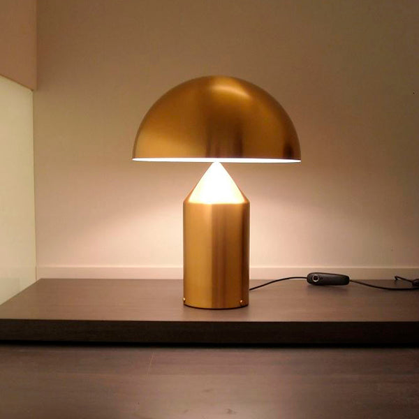 Lámpara de Mesa Atollo de Oluce - Modelo Pequeño en Metal, Elegancia Geométrica y Funcionalidad
