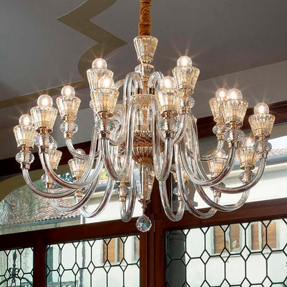 Idea Lux - Strauss lampada a sospensione in vetro soffiato stile classico