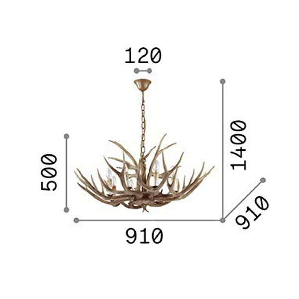 Idea Lux - Chalet sospensione di corna di cervo