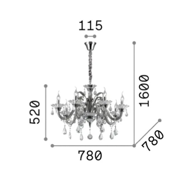 Idea Lux - Colossal sospensione in vetro soffiato stile classico