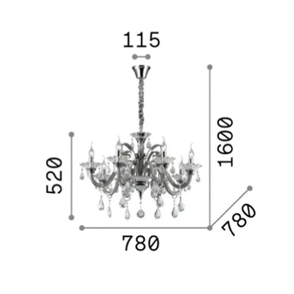 Idea Lux - Colossal sospensione in vetro soffiato stile classico