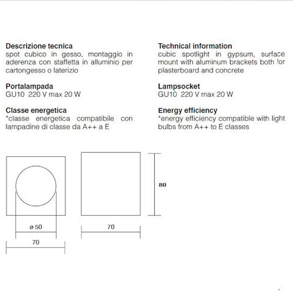 Faretto in Gesso Verniciabile 820 – Isyluce | Design Elegante per Soffitti Moderni
