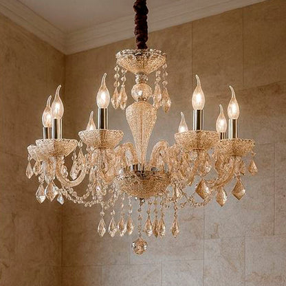 Idea Lux - Rose lampada a sospensione in vetro soffiato stile classico