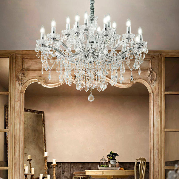 Idea Lux - Napoleon sospensione in stile classico vetro soffiato