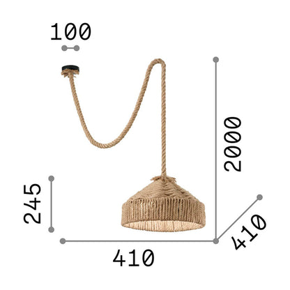 Idea Lux - Canapa Sospensione con paralume in canapa