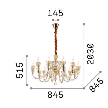 Idea Lux - Strauss lampada a sospensione in vetro soffiato stile classico