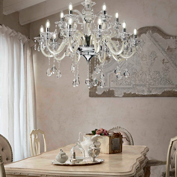 Idea Lux - Colossal sospensione in vetro soffiato stile classico