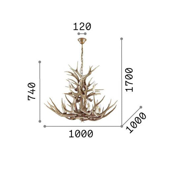 Idea Lux - Chalet sospensione di corna di cervo