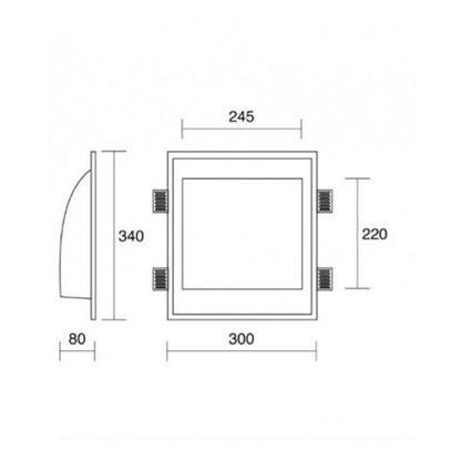 Applique da Incasso Totale in Gesso Verniciabile 844 – ISYLUCE | Luce Indiretta e Design Architettonico