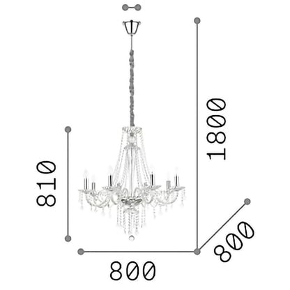 Idea Lux - Amadeus lampada a sospensione in vetro soffiato stile classico