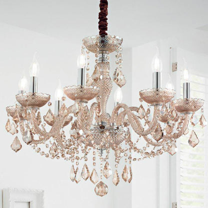 Idea Lux - Rose lampada a sospensione in vetro soffiato stile classico