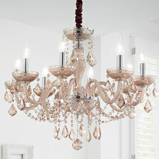 Idea Lux - Rose lampada a sospensione in vetro soffiato stile classico