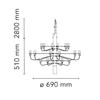 Flos - 2097 lampada a sospensione 18 luci designer Gino Sarfatti