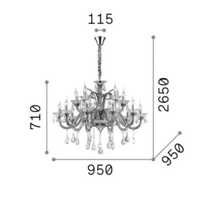 Idea Lux - Colossal sospensione in vetro soffiato stile classico