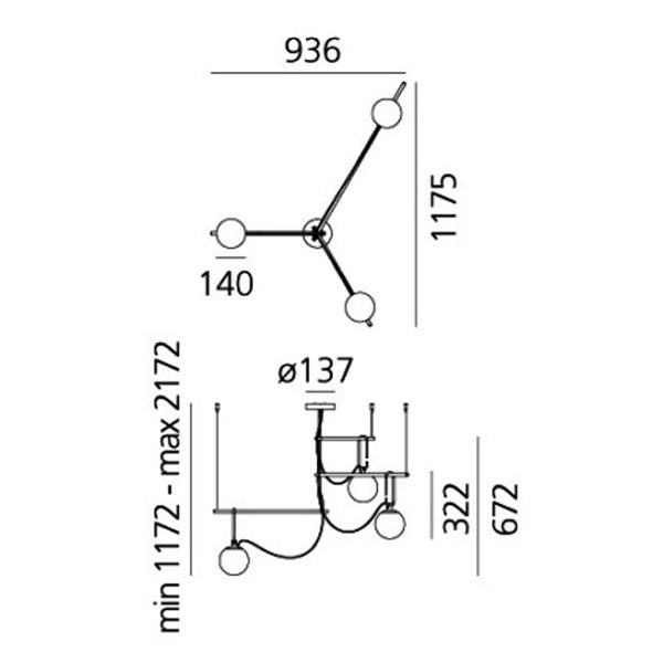 Artemide - NH S3 14 CLUSTER lampada a sospensione