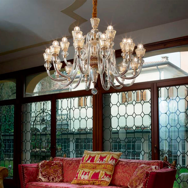 Idea Lux - Strauss lampada a sospensione in vetro soffiato stile classico