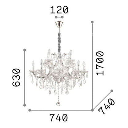 Idea Lux - Napoleon sospensione in stile classico vetro soffiato